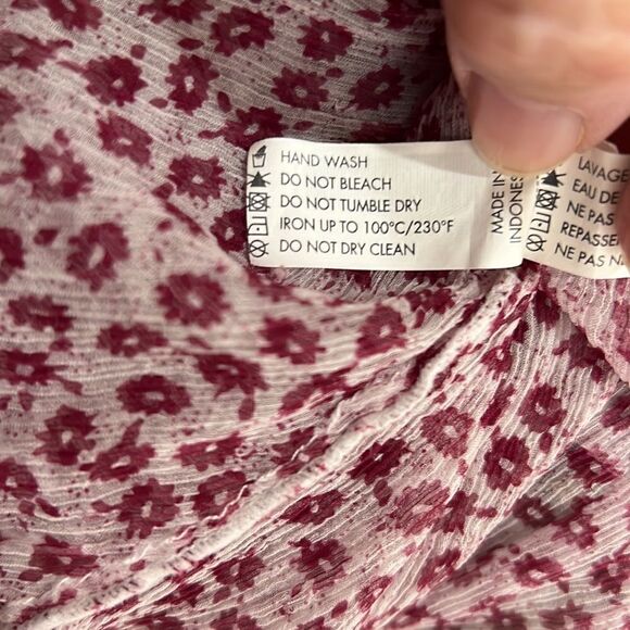 Poupette St Barth silk print layered top mini dress in Pink size small EUC - Picture 15 of 16